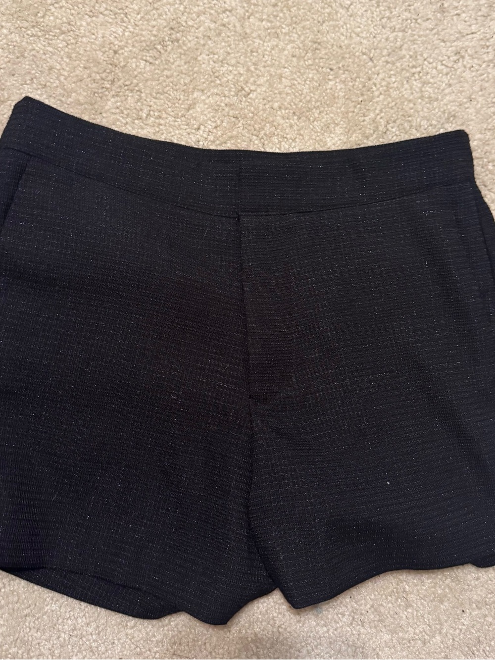 NWOT Small Glitter Black High-Waist Tailored Shorts